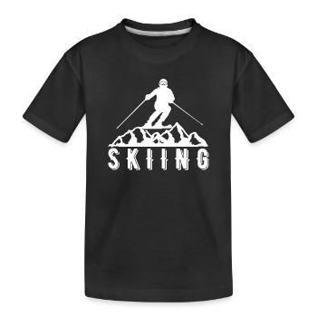 Skieurs Montagnes Descente Ski Sport Skis Ski Ski - T-shirt bio Premium Enfant - noir - Devant