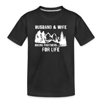 Randonnée Camper Outdoor Femme Mari marié - T-shirt bio Premium Enfant - noir - Devant