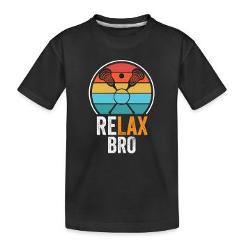 Les joueurs de crosse jouent à la crosse Relax Lacrosse - T-shirt bio Premium Enfant - noir - Devant