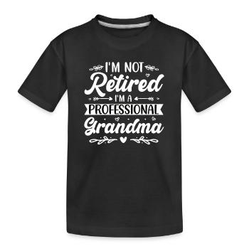 Oma Rentnerin Omi Enkelsohn Enkeltochter Großmama - Kinder Premium Bio T-Shirt - Schwarz - Vorne