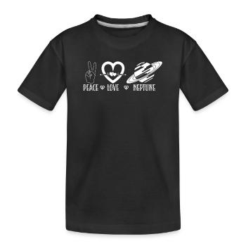 Paix Amour Neptune Planète Espace Galaxie - T-shirt bio Premium Enfant - noir - Devant