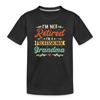 Oma Rentnerin Omi Enkelsohn Enkeltochter Großmama - Kinder Premium Bio T-Shirt - Schwarz - Vorne