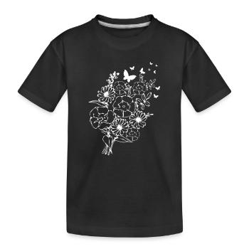 Fleurs roses Roses fleurs tropicales - T-shirt bio Premium Enfant - noir - Devant