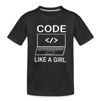 Développeur logiciel Programmeuse Femmes Fille - T-shirt bio Premium Enfant - noir - Devant