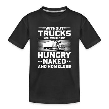Truck driver Truck driver Diesel - Kids' Premium Organic T-Shirt - black - Front