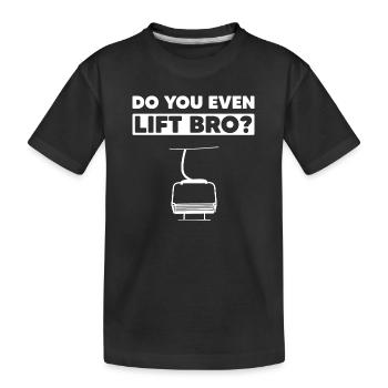 Skilift Ankerlift Schlepplift T-Bar Surface Lift - Kinder Premium Bio T-Shirt - Schwarz - Vorne
