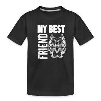 Meilleur ami Pitbull Race de chien de compagnie - T-shirt bio Premium Enfant - noir - Devant