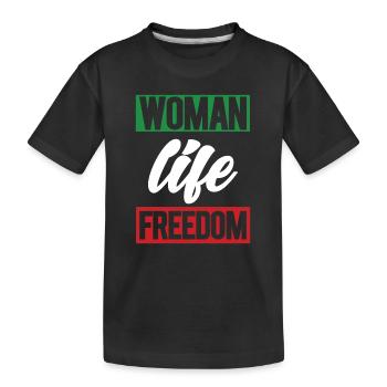 Femmes Vie Liberté Iranienne Mahsa Amini Iran - T-shirt bio Premium Enfant - noir - Devant