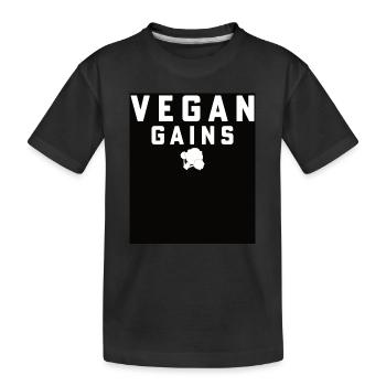 Aliments végétaux Légumes végétaliens Changement climatique sain - T-shirt bio Premium Enfant - noir - Devant