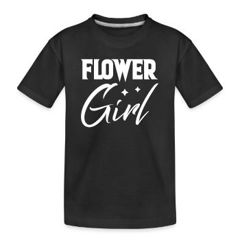 cooles Blumenmädchen Hochzeit Blumenkind Geschenk - Kinder Premium Bio T-Shirt - Schwarz - Vorne