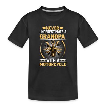 Never underestimate an old man with motorcycle grandpa - Kids' Premium Organic T-Shirt - black - Front