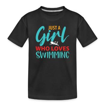Swimmer Swimming Pool Swimming Sport Swimming - Kids' Premium Organic T-Shirt - black - Front