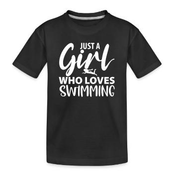 Swimmer Swimming Pool Swimming Sport Swimming - Kids' Premium Organic T-Shirt - black - Front