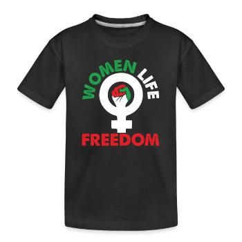 Femmes Vie Liberté Iranienne Mahsa Amini Iran - T-shirt bio Premium Enfant - noir - Devant