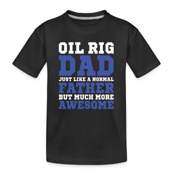 Bohrinsel Öl Gas Arbeiter Bohren Ölplattform Vater - Kinder Premium Bio T-Shirt - Schwarz - Vorne