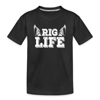 Bohrinsel Öl Gas Arbeiter Bohren Ölplattform - Kinder Premium Bio T-Shirt - Schwarz - Vorne