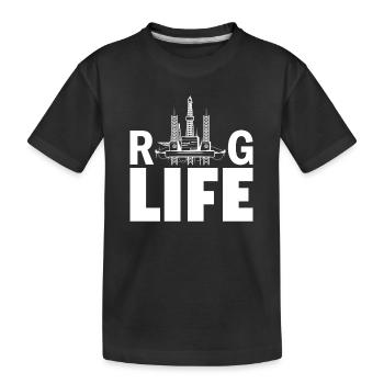 Bohrinsel Öl Gas Arbeiter Bohren Ölplattform - Kinder Premium Bio T-Shirt - Schwarz - Vorne