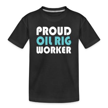 Bohrinsel Öl Gas Arbeiter Bohren Ölplattform - Kinder Premium Bio T-Shirt - Schwarz - Vorne