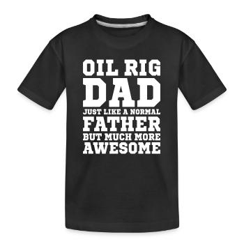 Bohrinsel Öl Gas Arbeiter Bohren Ölplattform Vater - Kinder Premium Bio T-Shirt - Schwarz - Vorne