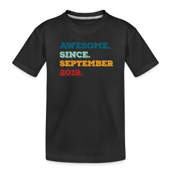 Birthday September 2019 Born Year of birth - Kids' Premium Organic T-Shirt - black - Front