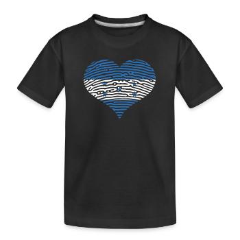 Honduras National Flag Honduras Republic Heart - Kids' Premium Organic T-Shirt - black - Front