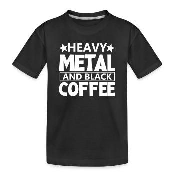Café et Heavy Metal Rock Heavy Metal Metalhead - T-shirt bio Premium Enfant - noir - Devant