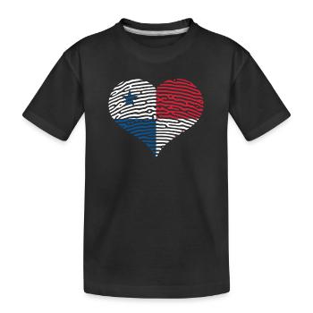 Panama herz Flagge Fahne Zentralamerika Kanal - Kinder Premium Bio T-Shirt - Schwarz - Vorne