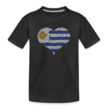 Uruguay Flag Heart Latin America Voyage Vacances - T-shirt bio Premium Enfant - noir - Devant