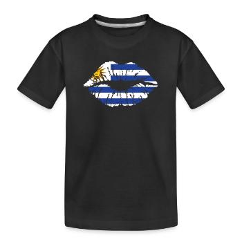 Uruguay Flag Heart Latin America Voyage Vacances - T-shirt bio Premium Enfant - noir - Devant