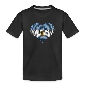 Argentine Drapeau Drapeau Coeur Amérique du Sud Espagnol - T-shirt bio Premium Enfant - noir - Devant