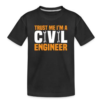 Ingénieur civil Construction de ponts Ingénieur en structure - T-shirt bio Premium Enfant - noir - Devant