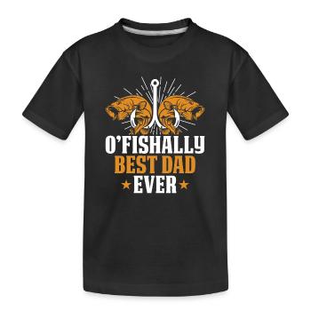 Father Fishing Father's Day Angler Fishing Daddy Fish - Kids' Premium Organic T-Shirt - black - Front