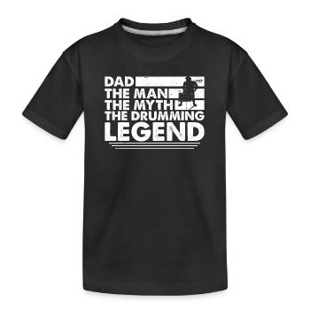Drummer Father Drummer Drummer Papa - Kids' Premium Organic T-Shirt - black - Front