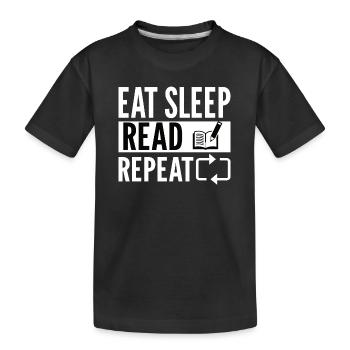 Read books Bookworm - Kids' Premium Organic T-Shirt - black - Front