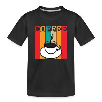 Café Sarcasme Amis Bonheur Joie Cappuccino - T-shirt bio Premium Enfant - noir - Devant