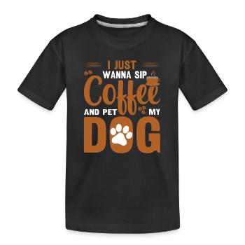Coffee Dog Machine Puppy Cup Beans - T-shirt bio Premium Enfant - noir - Devant