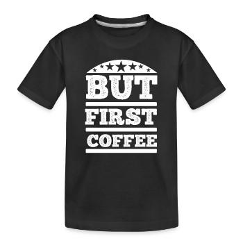 Café Sarcasme Amis Bonheur Joie Cappuccino - T-shirt bio Premium Enfant - noir - Devant