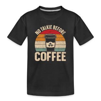 Café Sarcasme Amis Bonheur Joie Cappuccino - T-shirt bio Premium Enfant - noir - Devant