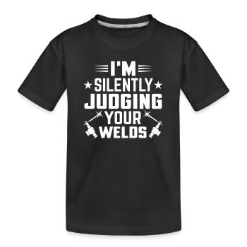 Schweißer Beruf Hitze Stahl Gas WIG MAG Schweißen - Kinder Premium Bio T-Shirt - Schwarz - Vorne