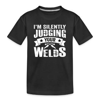 Schweißer Beruf Hitze Stahl Gas WIG MAG Schweißen - Kinder Premium Bio T-Shirt - Schwarz - Vorne