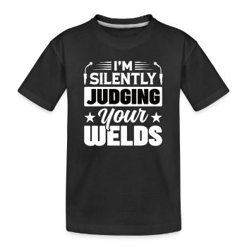 Schweißer Beruf Hitze Stahl Gas WIG MAG Schweißen - Kinder Premium Bio T-Shirt - Schwarz - Vorne