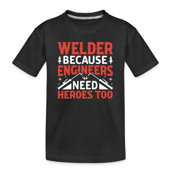 Schweißer Beruf Hitze Stahl Gas WIG MAG Schweißen - Kinder Premium Bio T-Shirt - Schwarz - Vorne