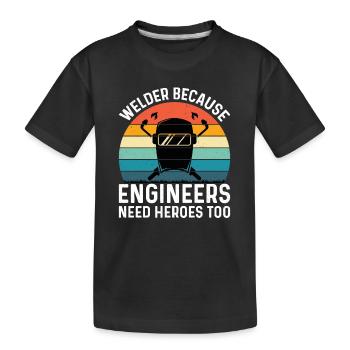 Schweißer Beruf Hitze Stahl Gas WIG MAG Schweißen - Kinder Premium Bio T-Shirt - Schwarz - Vorne