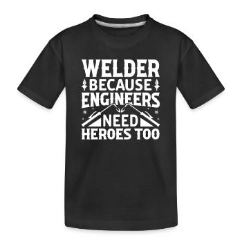 Schweißer Beruf Hitze Stahl Gas WIG MAG Schweißen - Kinder Premium Bio T-Shirt - Schwarz - Vorne