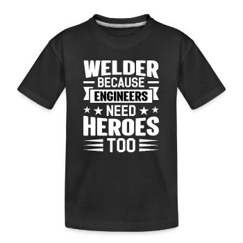 Schweißer Beruf Hitze Stahl Gas WIG MAG Schweißen - Kinder Premium Bio T-Shirt - Schwarz - Vorne