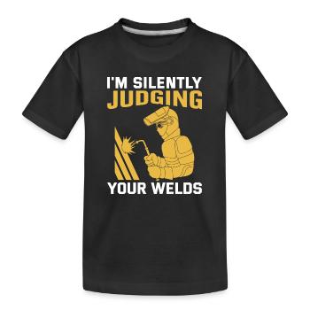 Schweißer Beruf Hitze Stahl Gas WIG MAG Schweißen - Kinder Premium Bio T-Shirt - Schwarz - Vorne
