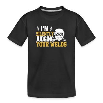 Schweißer Beruf Hitze Stahl Gas WIG MAG Schweißen - Kinder Premium Bio T-Shirt - Schwarz - Vorne