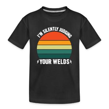 Schweißer Beruf Hitze Stahl Gas WIG MAG Schweißen - Kinder Premium Bio T-Shirt - Schwarz - Vorne