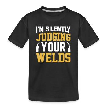 Schweißer Beruf Hitze Stahl Gas WIG MAG Schweißen - Kinder Premium Bio T-Shirt - Schwarz - Vorne