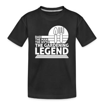 Gardener Dad Dad Gardening Horticulture Gift - Kids' Premium Organic T-Shirt - black - Front